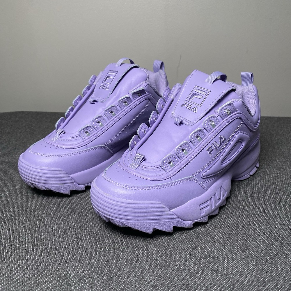 FILA Disrupter 2 NO LACES Womens Size 8 Purple Chunky Y2K Retro McBling Pastel